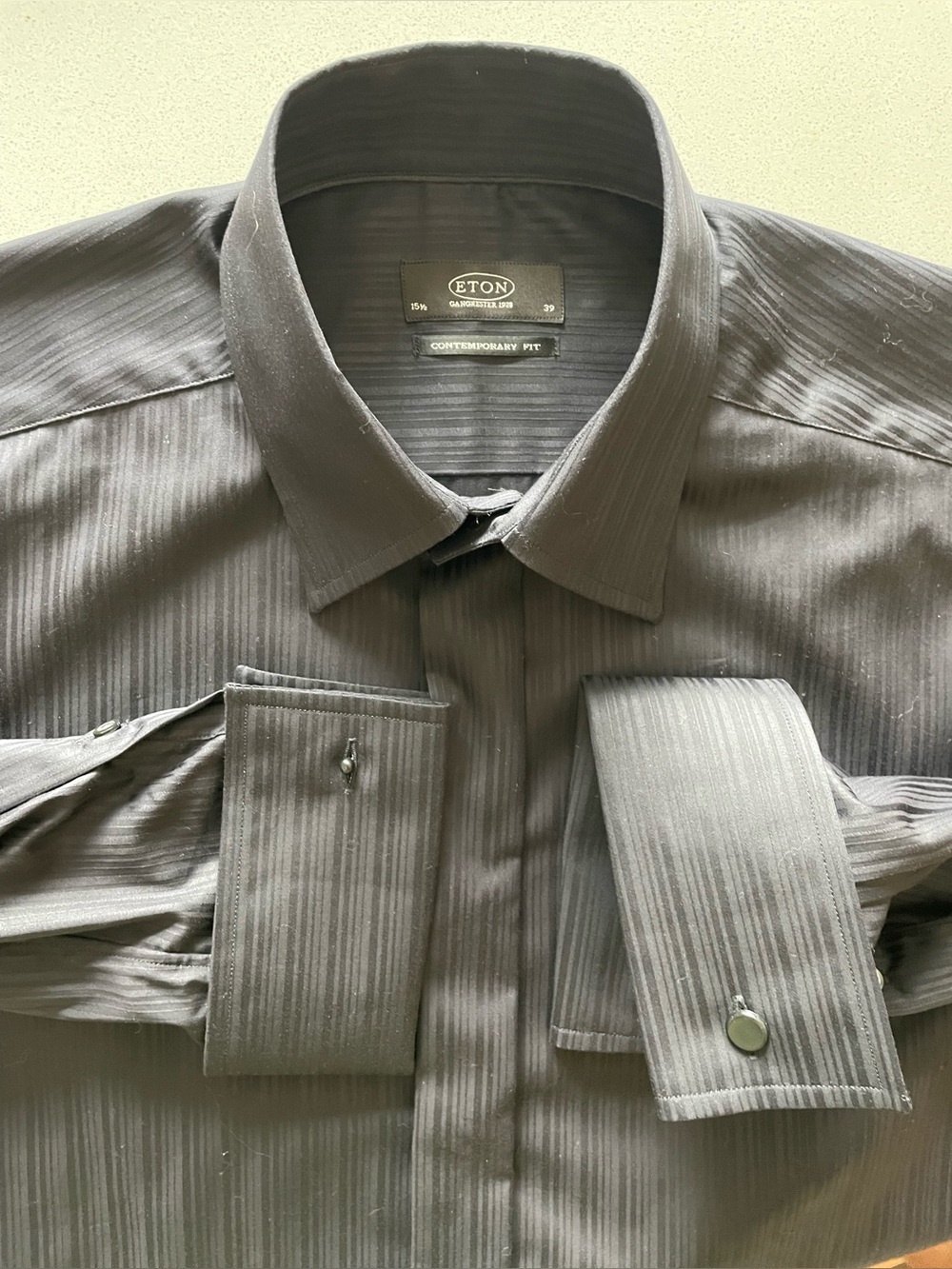 Eton - all cotton dress shirt w/ french cuffs Size 39 (15.5”neck)